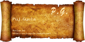 Puj Gyula névjegykártya